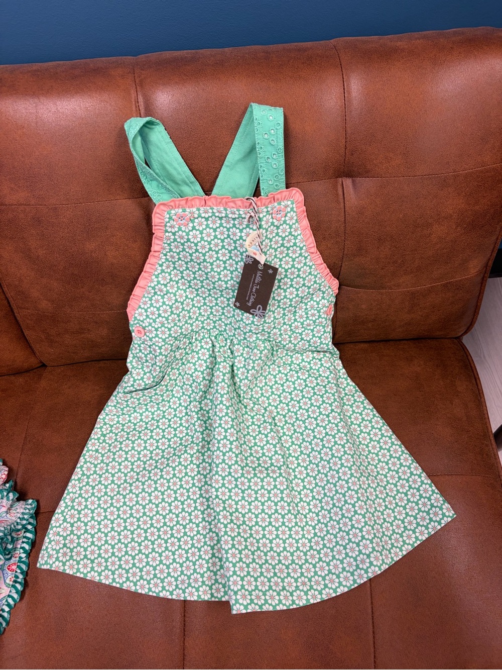 Matilda Jane Mint Green and Coral Daisy-Print Sundress